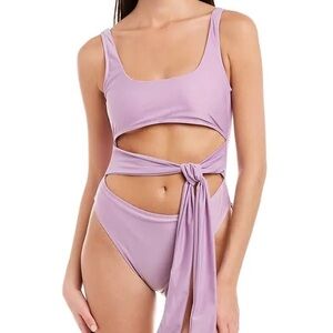 Luna Tuccini Lavender Tie-Front One-Piece Monokini